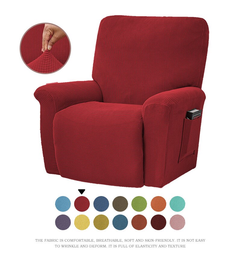 Stretch Recliner Sofa Covers Slipcovers Durable Soft High Stretch Jacquard Sofa Cover Polyester Fiber Solid Color For Rechiner Chair Cover - Image 24