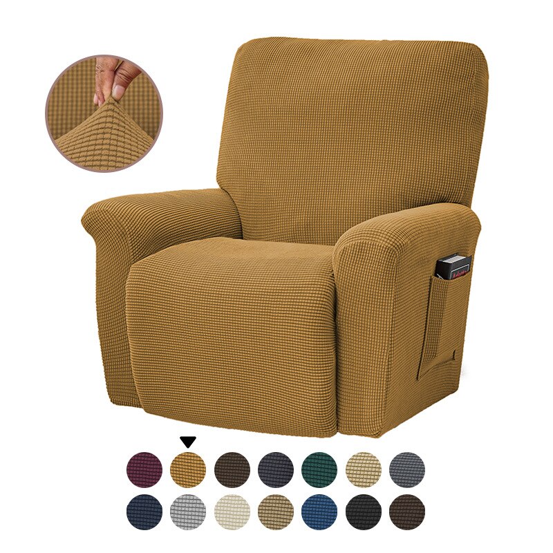 Stretch Recliner Sofa Covers Slipcovers Durable Soft High Stretch Jacquard Sofa Cover Polyester Fiber Solid Color For Rechiner Chair Cover - Image 8