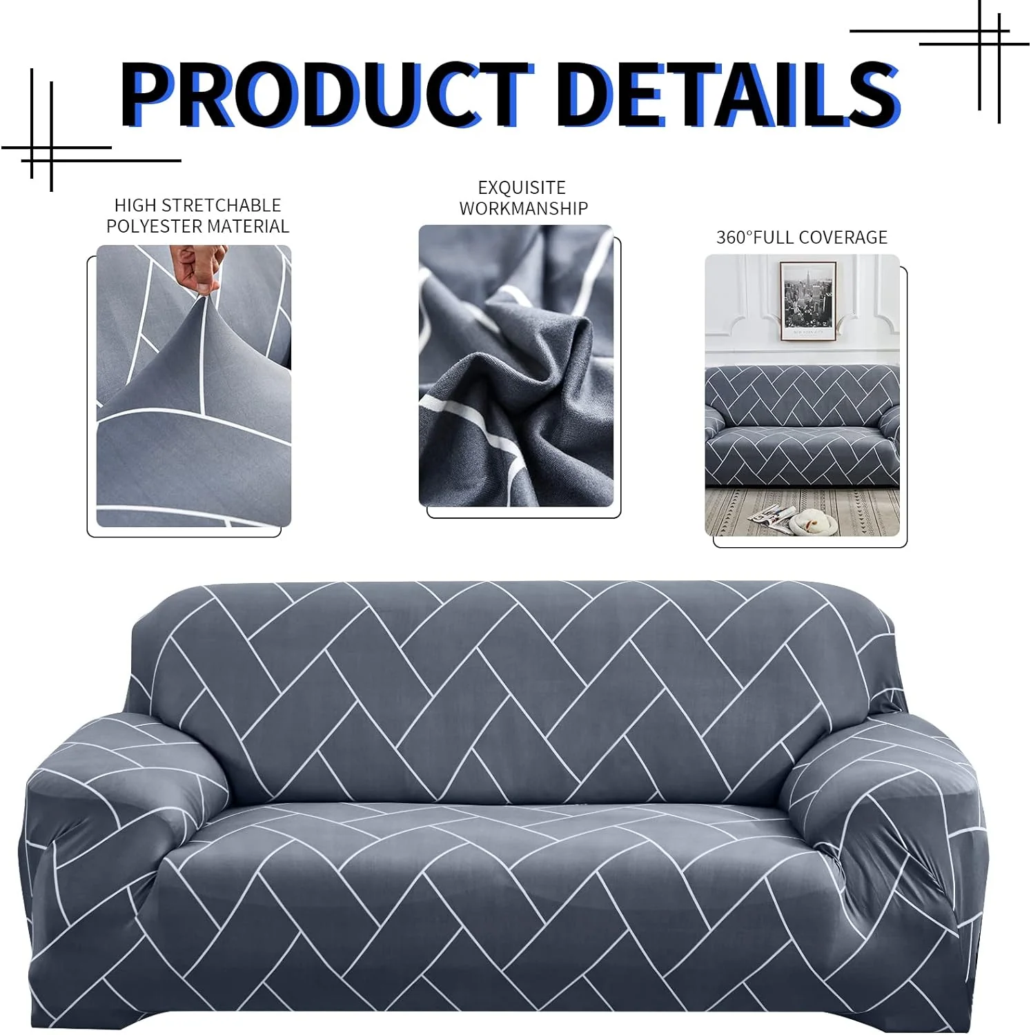 Stretch Sofa Cover Universal Sofa Slipcover Spandex Loveseat Couch Cover Washable Elastic Fabric Furniture Protector - Image 3