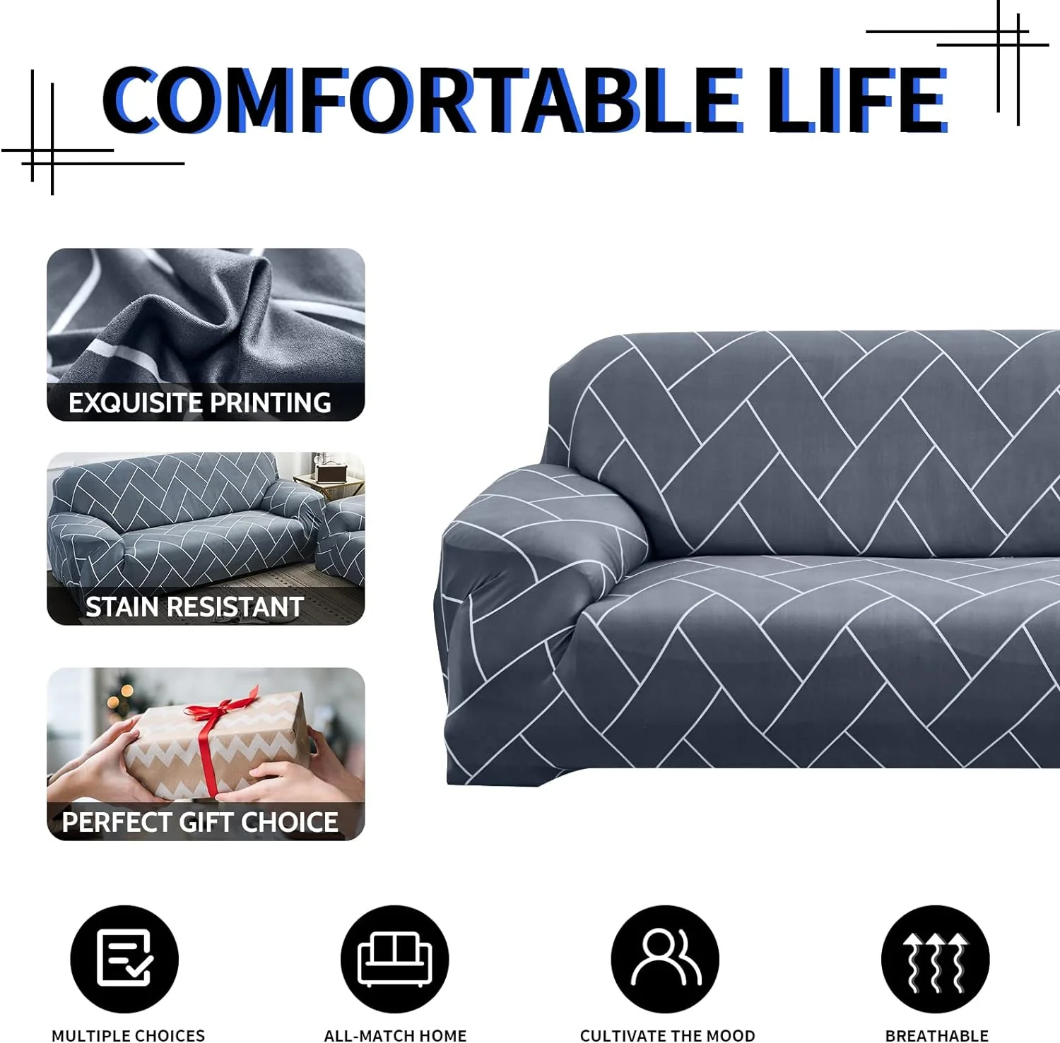 Stretch Sofa Cover Universal Sofa Slipcover Spandex Loveseat Couch Cover Washable Elastic Fabric Furniture Protector - Image 4