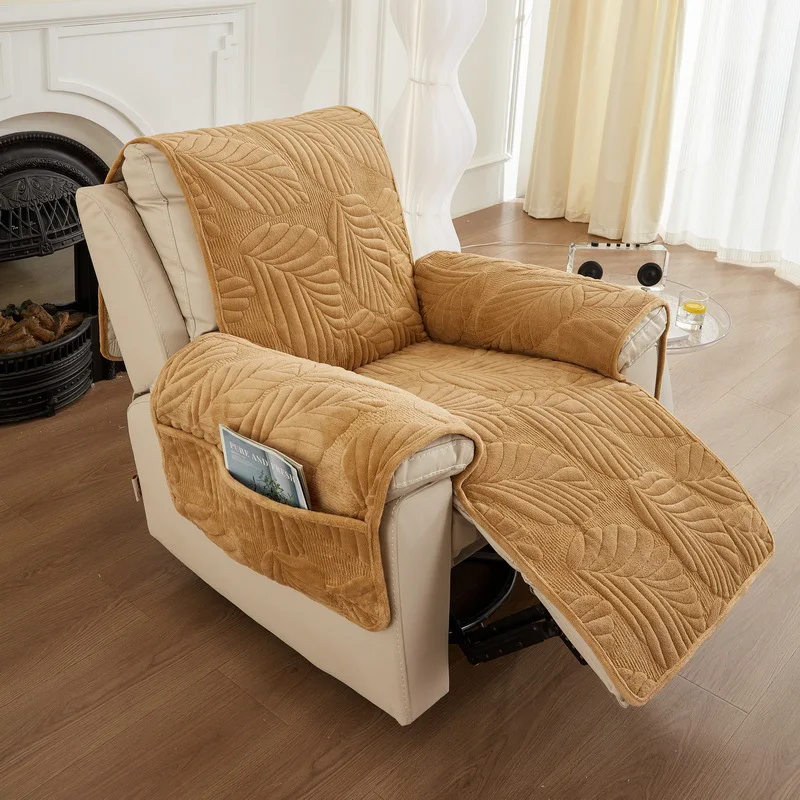 Super Soft Plush Velvet Recliner Chair Cover Living Room Pets Dustproof Protector Recliner Armchair Chaise Lounge Covers - Image 3