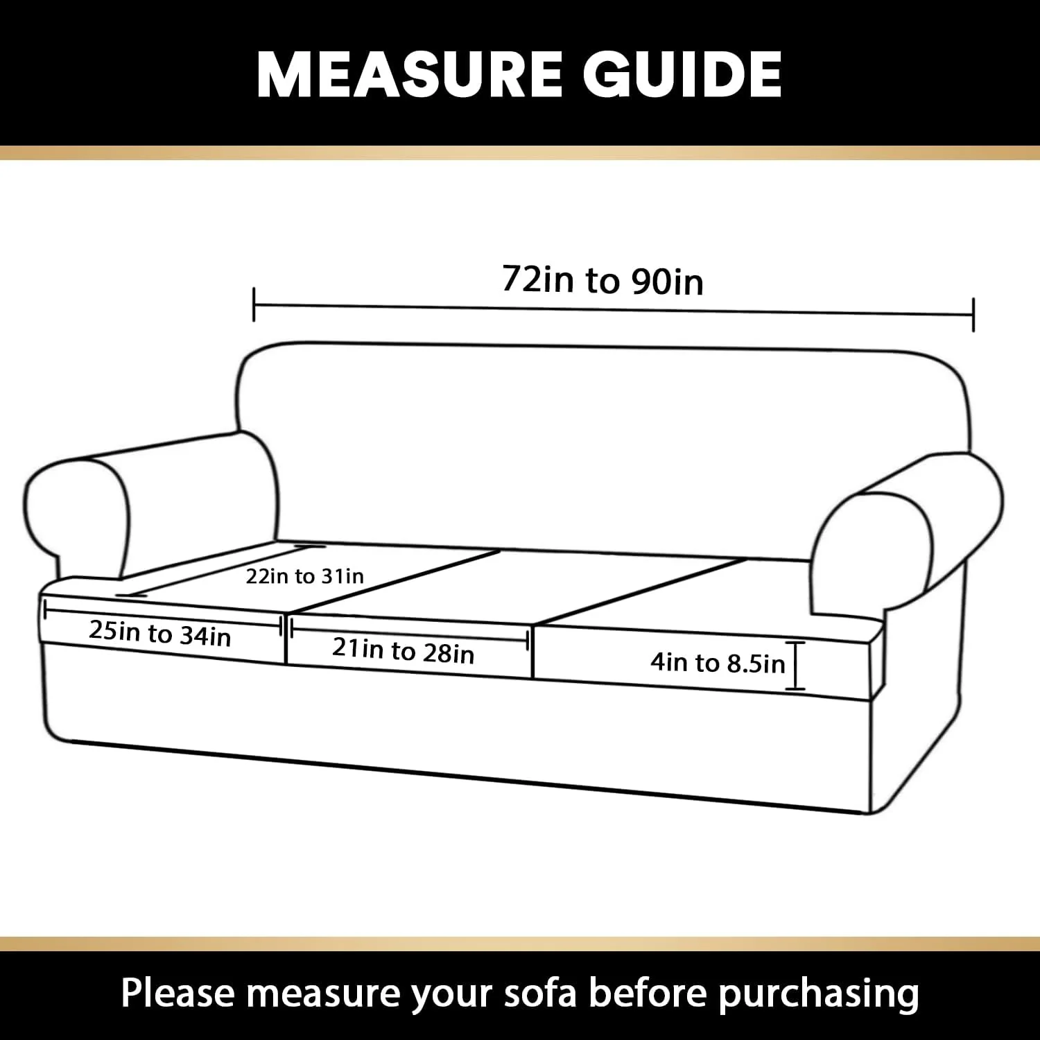 T Cushion Sofa Slipcover Sofa Covers for T Cushion Sofa Soft Couch Slip Covers Furniture Covers with Cushion Shape Seat Covers - Image 3