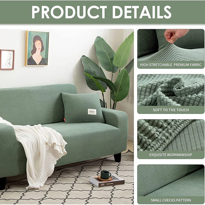 Thick Sofa Protector Jacquard Solid Printed Sofa Covers for Living Room Couch Cover Corner Sofa Slipcover L Shape - Image 3