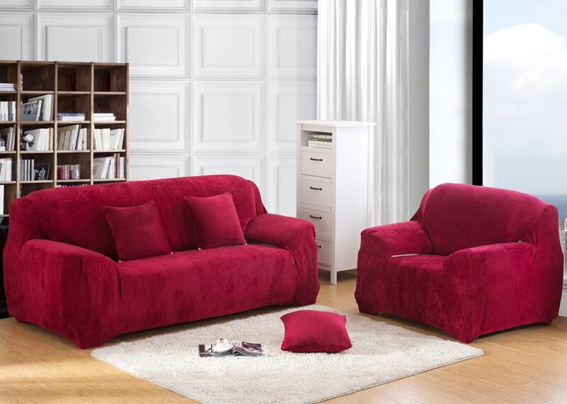Thick Velvet Sofa Covers for Couch Cover Super Stretch Non Slip Couch Cover Friendly Elastic Furniture Protector Plush Sofa Slipcovers - Image 12