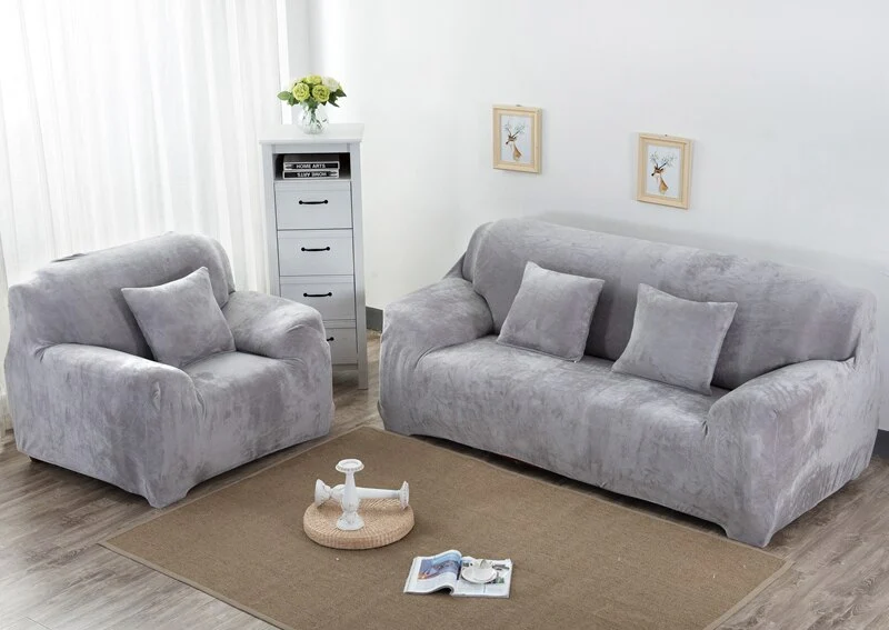 Thick Velvet Sofa Covers for Couch Cover Super Stretch Non Slip Couch Cover Friendly Elastic Furniture Protector Plush Sofa Slipcovers - Image 14