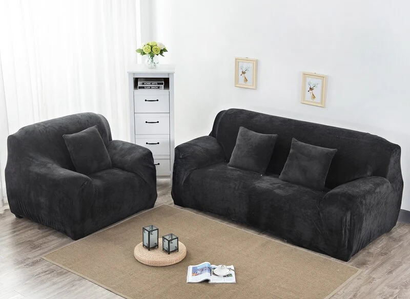 Thick Velvet Sofa Covers for Couch Cover Super Stretch Non Slip Couch Cover Friendly Elastic Furniture Protector Plush Sofa Slipcovers - Image 16