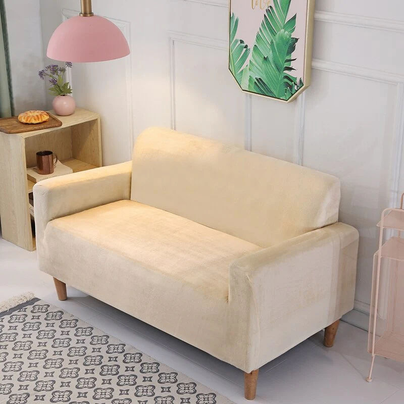 Thick Velvet Sofa Covers for Couch Cover Super Stretch Non Slip Couch Cover Friendly Elastic Furniture Protector Plush Sofa Slipcovers - Image 7