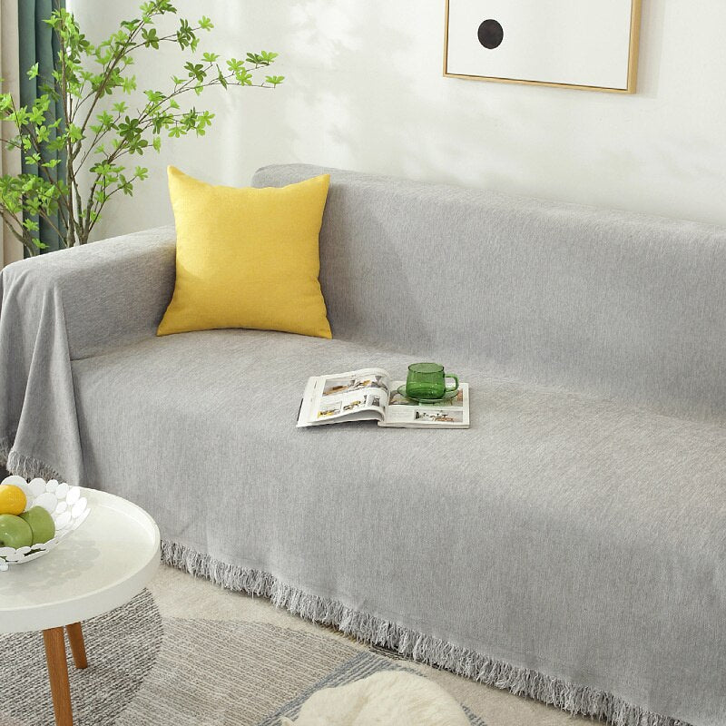 Thicken Chenille Sofa Throw Cover With Tassel Slipcovers Anti Cat Scratch Furniture Protector Bedspread Couch Towel Full Cover Blanket - Image 12