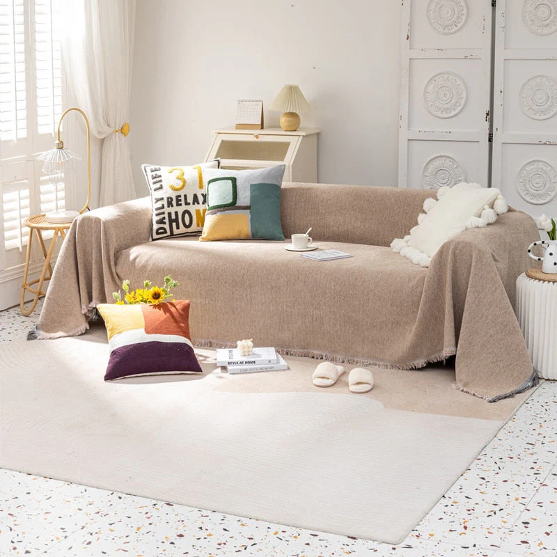 Thicken Chenille Sofa Throw Cover With Tassel Slipcovers Anti Cat Scratch Furniture Protector Bedspread Couch Towel Full Cover Blanket - Image 13