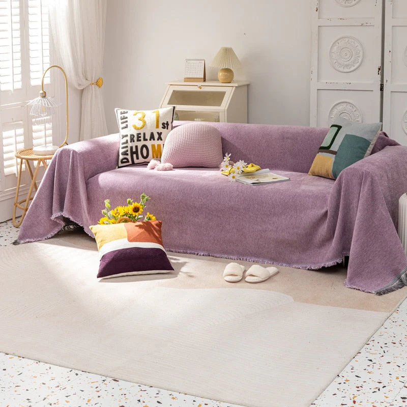Thicken Chenille Sofa Throw Cover With Tassel Slipcovers Anti Cat Scratch Furniture Protector Bedspread Couch Towel Full Cover Blanket - Image 15