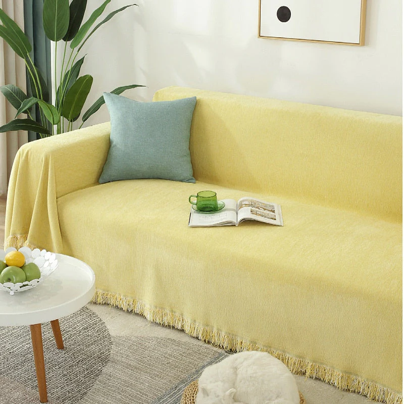 Thicken Chenille Sofa Throw Cover With Tassel Slipcovers Anti Cat Scratch Furniture Protector Bedspread Couch Towel Full Cover Blanket - Image 8