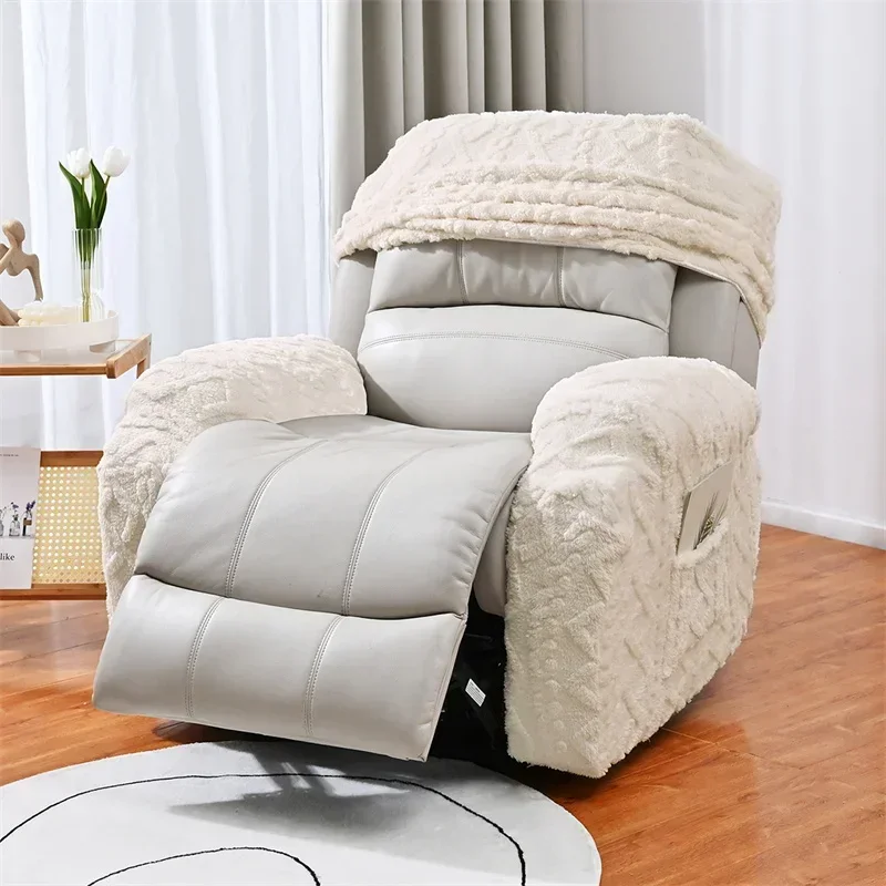 Thicken Plush Recliner Sofa Covers Soft Comfortable Lazy Boy Chair Covers Winter Warm Non Slip Sofa Slipcovers - Image 3