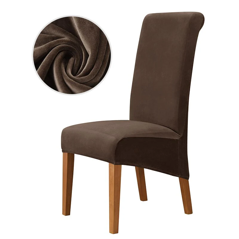 Velvet Chair Cover Stretch Dining Chair Cover Winter Warm Long Back Chair Cover Washable 2 Size Chair Cover For Kitchen Home - Image 11