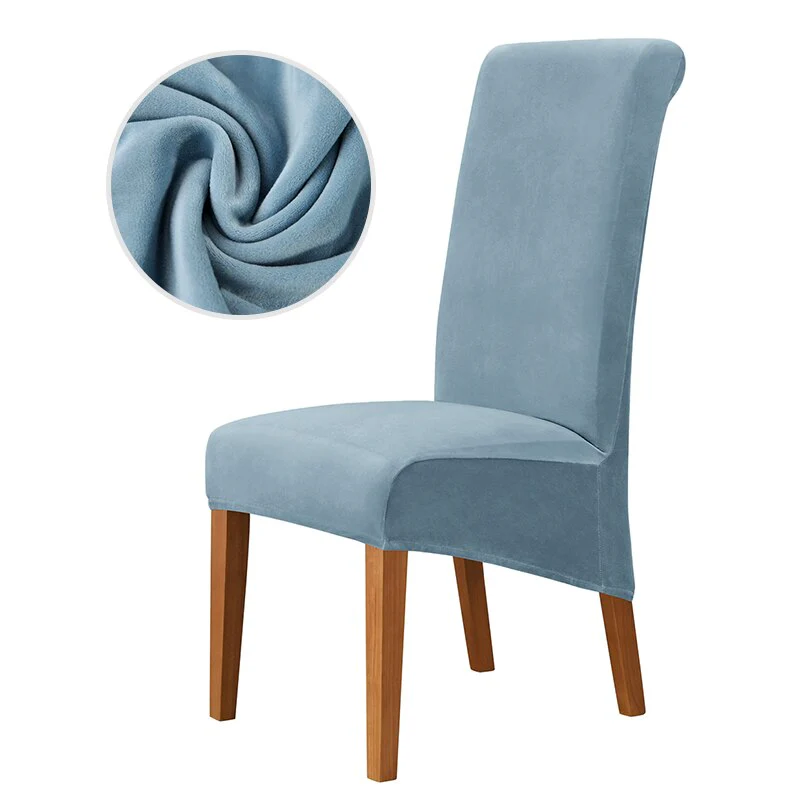 Velvet Chair Cover Stretch Dining Chair Cover Winter Warm Long Back Chair Cover Washable 2 Size Chair Cover For Kitchen Home - Image 14