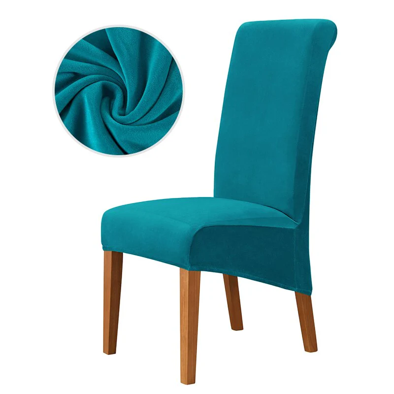 Velvet Chair Cover Stretch Dining Chair Cover Winter Warm Long Back Chair Cover Washable 2 Size Chair Cover For Kitchen Home - Image 16