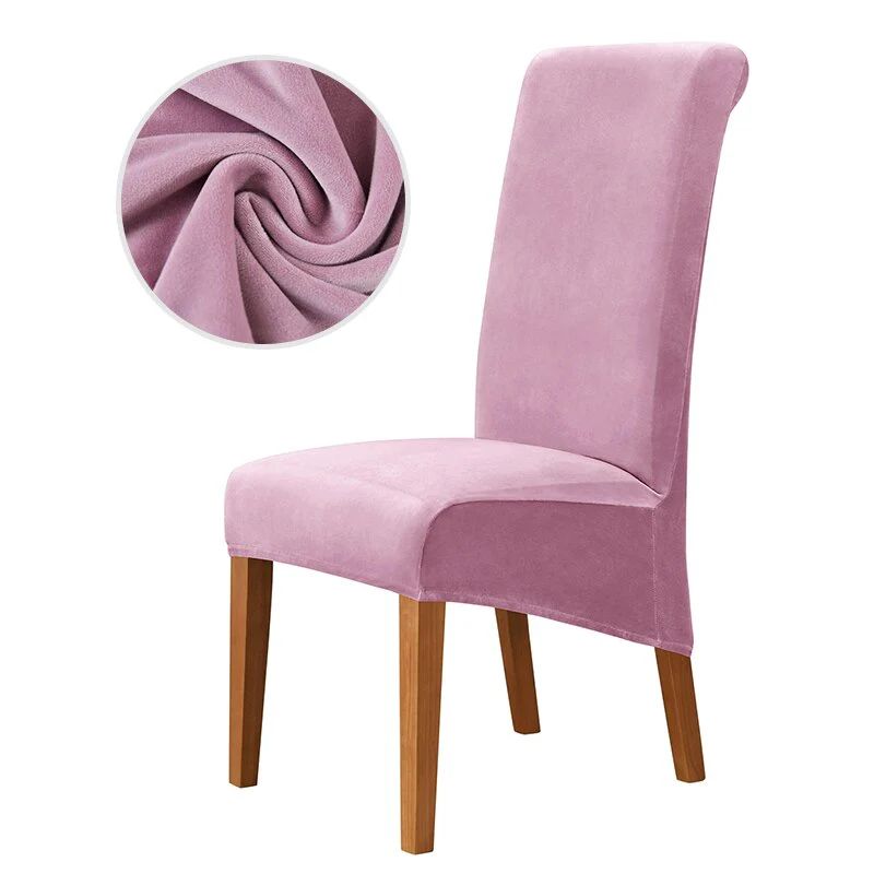 Velvet Chair Cover Stretch Dining Chair Cover Winter Warm Long Back Chair Cover Washable 2 Size Chair Cover For Kitchen Home - Image 19