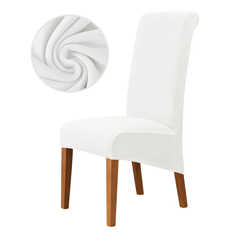 Velvet Chair Cover Stretch Dining Chair Cover Winter Warm Long Back Chair Cover Washable 2 Size Chair Cover For Kitchen Home - Image 23