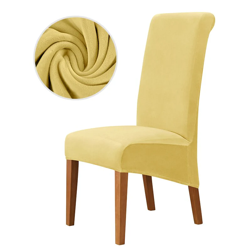 Velvet Chair Cover Stretch Dining Chair Cover Winter Warm Long Back Chair Cover Washable 2 Size Chair Cover For Kitchen Home - Image 26