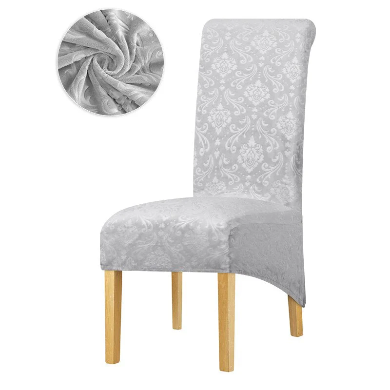 Velvet Chair Cover Stretch Dining Chair Cover Winter Warm Long Back Chair Cover Washable 2 Size Chair Cover For Kitchen Home - Image 29