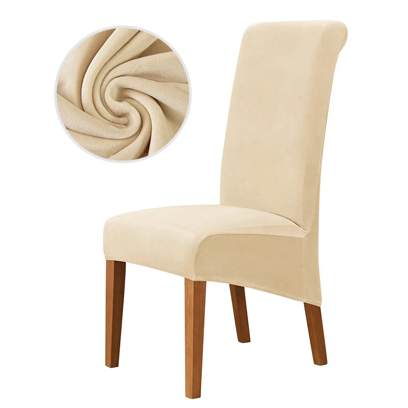 Velvet Chair Cover Stretch Dining Chair Cover Winter Warm Long Back Chair Cover Washable 2 Size Chair Cover For Kitchen Home - Image 8