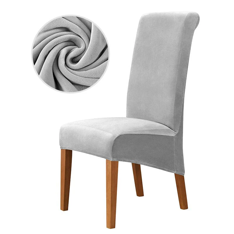 Velvet Chair Cover Stretch Dining Chair Cover Winter Warm Long Back Chair Cover Washable 2 Size Chair Cover For Kitchen Home - Image 9