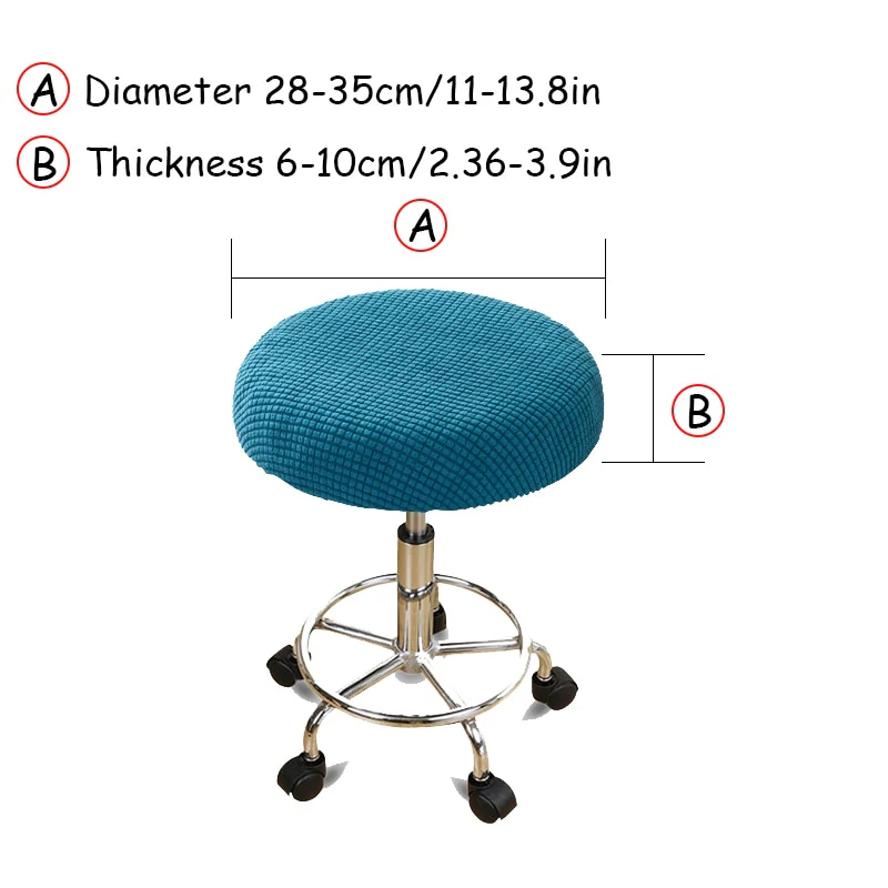 Velvet Stool Cover Round Footrest Cover Super Soft All-inclusive Ottoman Stool Chair Seat Slipcover Living Room Bedroom - Image 17