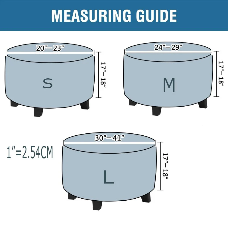 Velvet Stool Cover Round Footrest Cover Super Soft All-inclusive Ottoman Stool Chair Seat Slipcover Living Room Bedroom - Image 3