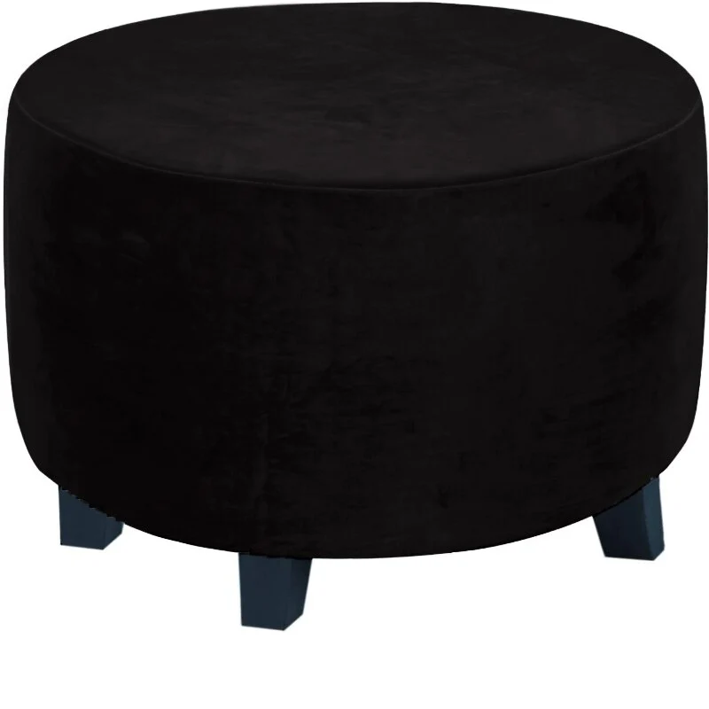 Velvet Stool Cover Round Footrest Cover Super Soft All-inclusive Ottoman Stool Chair Seat Slipcover Living Room Bedroom - Image 9