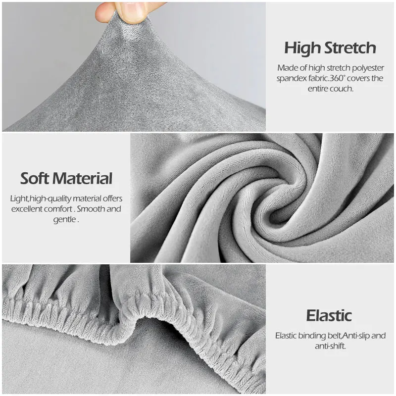 Velvet Recliner Chair Cover Elastic Armchair Sofa Covers Lazy Boy Relax Reclining Sofa Seat Cover For Living Room 1/2/3/4 Seats - Image 3