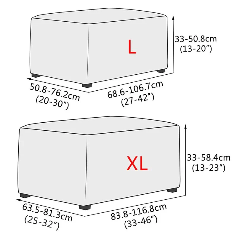 Velvet Rectangle Ottoman Stool Cover Elastic Square Footstool Covers Sofa Slipcover Footrest Chair Covers Furniture Protector Covers - Image 5