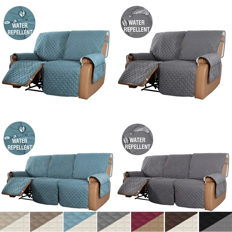 Water Repellent Recliner 2/3 Seaters Elastic Band Sofa Cover Pet Kid Anti- Scratch Armchair Covers Couch Towel Lounger Slipcover - Image 5