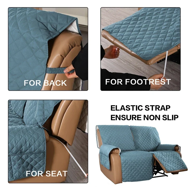 Water Repellent Recliner 2/3 Seaters Elastic Band Sofa Cover Pet Kid Anti- Scratch Armchair Covers Couch Towel Lounger Slipcover - Image 6