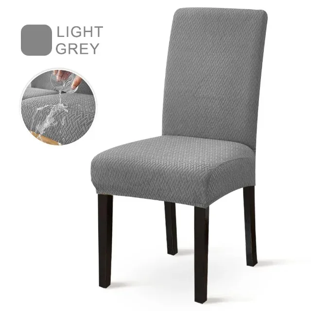 Waterproof Dining Chair Covers Jacquard Solid Chair Slipcover Hotel Banquet Home Kitchen Stretch Spandex Chair Case - Image 10