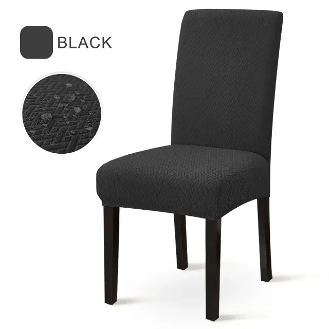 Waterproof Dining Chair Covers Jacquard Solid Chair Slipcover Hotel Banquet Home Kitchen Stretch Spandex Chair Case - Image 12
