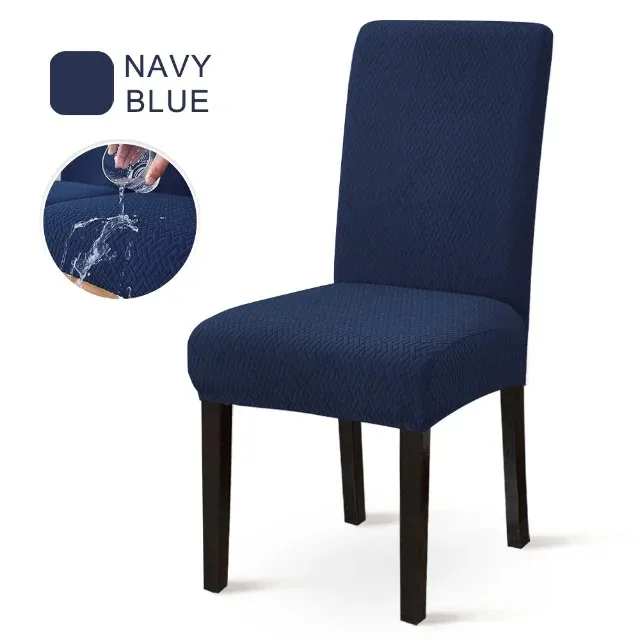 Waterproof Dining Chair Covers Jacquard Solid Chair Slipcover Hotel Banquet Home Kitchen Stretch Spandex Chair Case - Image 13