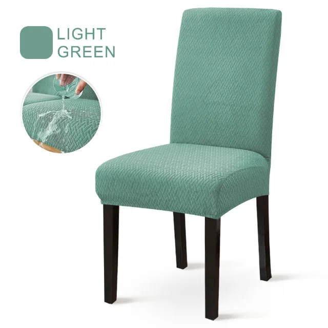 Waterproof Dining Chair Covers Jacquard Solid Chair Slipcover Hotel Banquet Home Kitchen Stretch Spandex Chair Case - Image 15