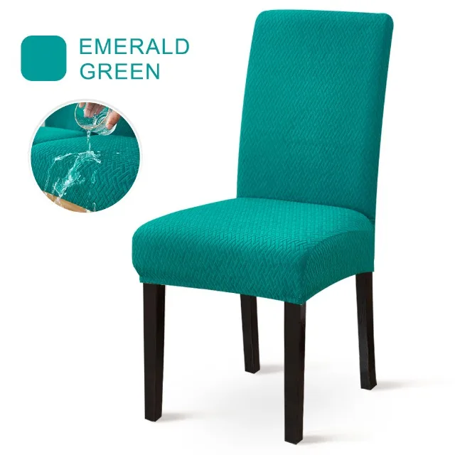 Waterproof Dining Chair Covers Jacquard Solid Chair Slipcover Hotel Banquet Home Kitchen Stretch Spandex Chair Case - Image 17