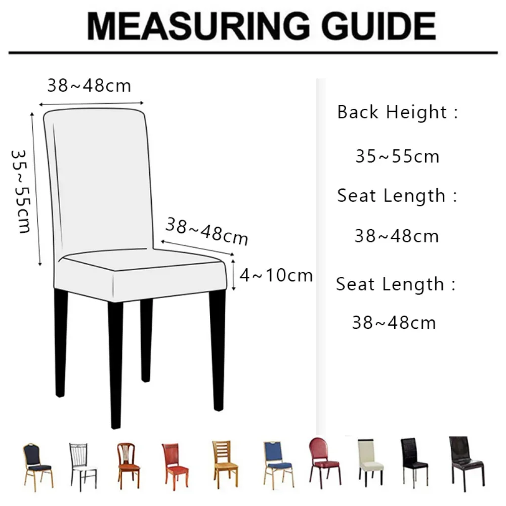 Waterproof Dining Chair Covers Jacquard Solid Chair Slipcover Hotel Banquet Home Kitchen Stretch Spandex Chair Case - Image 3