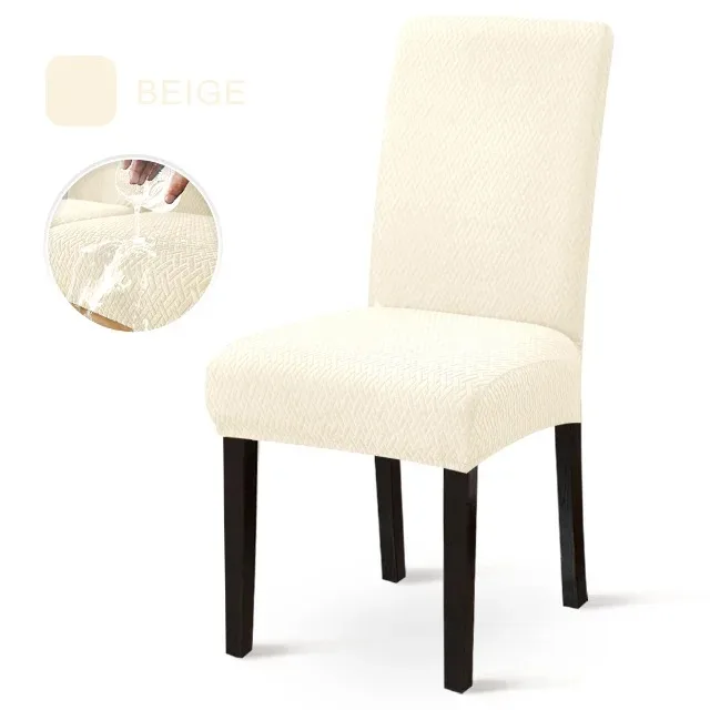 Waterproof Dining Chair Covers Jacquard Solid Chair Slipcover Hotel Banquet Home Kitchen Stretch Spandex Chair Case - Image 7