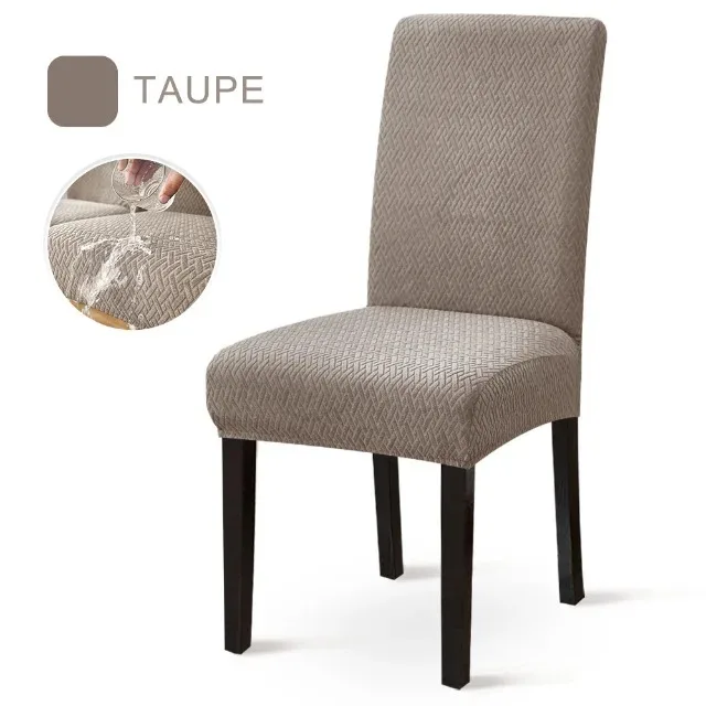 Waterproof Dining Chair Covers Jacquard Solid Chair Slipcover Hotel Banquet Home Kitchen Stretch Spandex Chair Case - Image 8