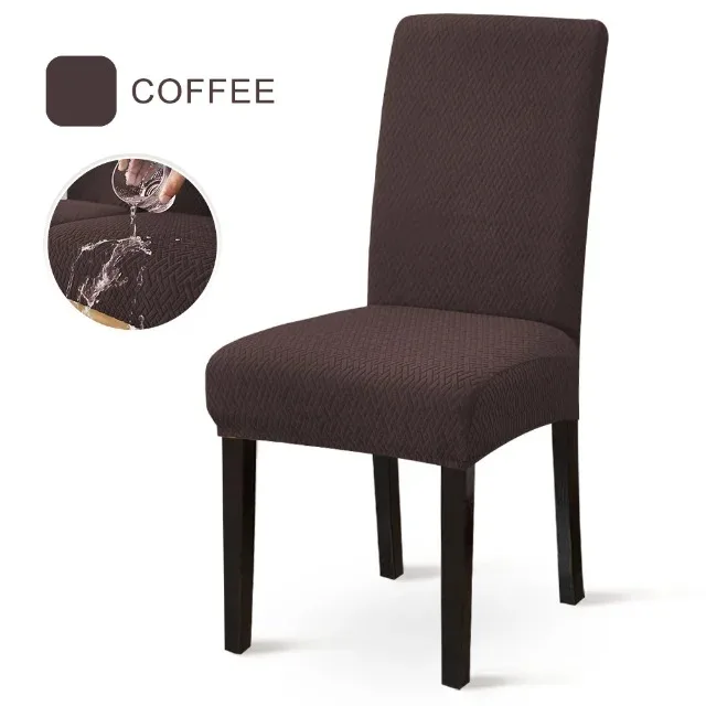 Waterproof Dining Chair Covers Jacquard Solid Chair Slipcover Hotel Banquet Home Kitchen Stretch Spandex Chair Case - Image 9