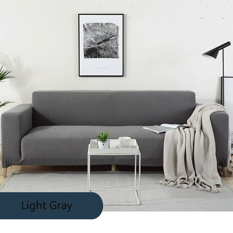 Waterproof/Dustproof Sofa Covers Couch Cover Fleece Solid Color Sectional Sofa Covers Elastic Stretch L Shape Sofa Seat Covering Settee - Image 21