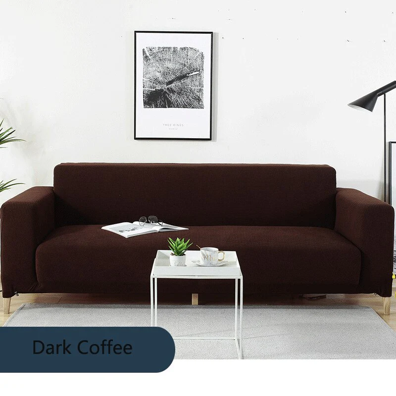 Waterproof/Dustproof Sofa Covers Couch Cover Fleece Solid Color Sectional Sofa Covers Elastic Stretch L Shape Sofa Seat Covering Settee - Image 25