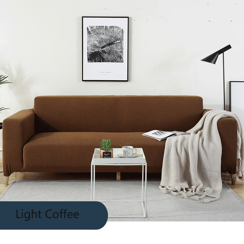 Waterproof/Dustproof Sofa Covers Couch Cover Fleece Solid Color Sectional Sofa Covers Elastic Stretch L Shape Sofa Seat Covering Settee - Image 27