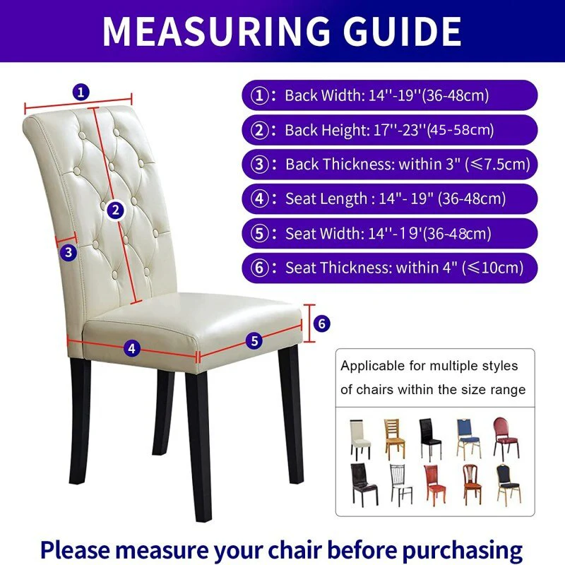 Waterproof Elastic Chair Covers For Dining Room Chair Cover Chair Cover Kitchen Wedding Hotel Banquet Protection Seat - Image 3
