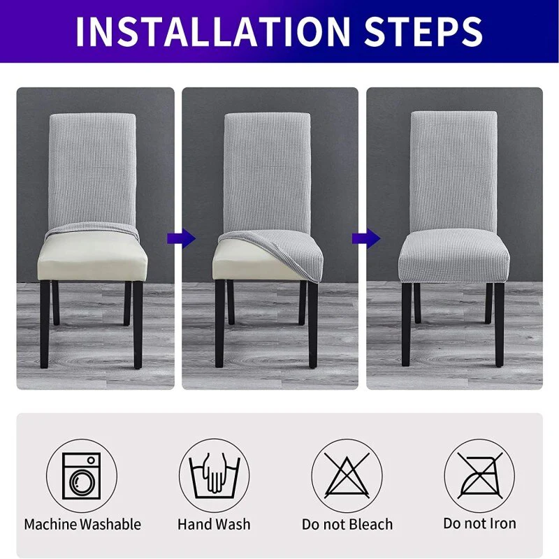 Waterproof Elastic Chair Covers For Dining Room Chair Cover Chair Cover Kitchen Wedding Hotel Banquet Protection Seat - Image 5