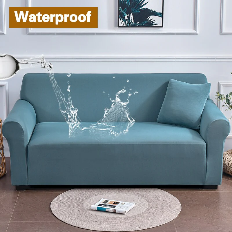 Waterproof Green Sofa Covers Elastic Thin Sofa  Slipcover for Living Room Pets Green Couch Covered 1/2/3/4 Seats - Image 11