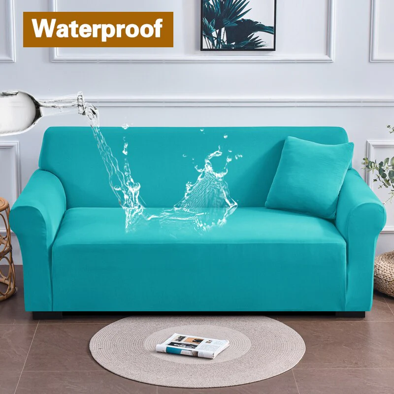 Waterproof Green Sofa Covers Elastic Thin Sofa  Slipcover for Living Room Pets Green Couch Covered 1/2/3/4 Seats - Image 22