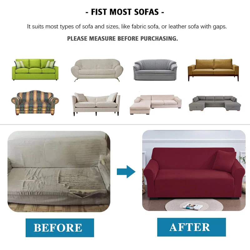 Waterproof Green Sofa Covers Elastic Thin Sofa  Slipcover for Living Room Pets Green Couch Covered 1/2/3/4 Seats - Image 6