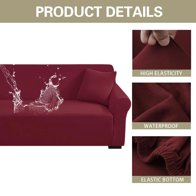Waterproof Green Sofa Covers Elastic Thin Sofa  Slipcover for Living Room Pets Green Couch Covered 1/2/3/4 Seats - Image 7